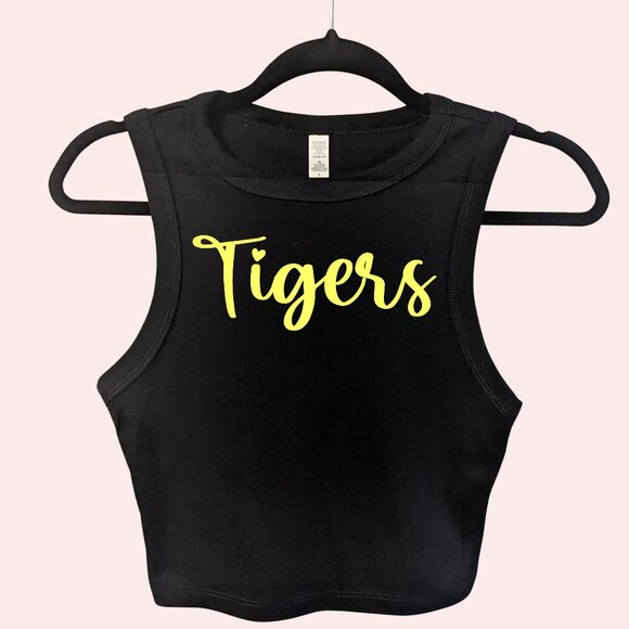 Personalized Cropped Team Mascot College Tank Top Women XS to XL - Picture 7 of 9
